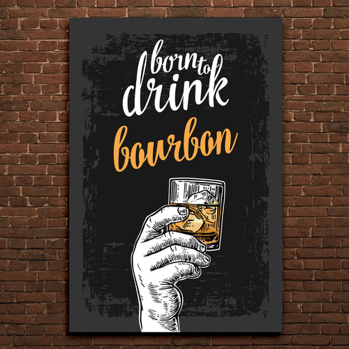 Placas Decorativas Bebidas Born Drinks 20x30cm Kit 4un