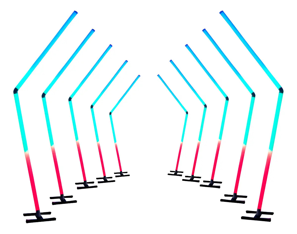 Kit 10 Arcos De Led Rgb Formato Seta Para Eventos Maxi Grua