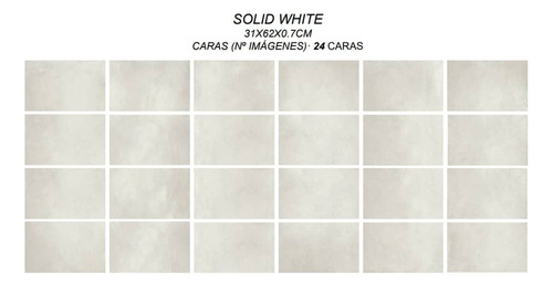 Eu Porcelanato Rustico Solid White 31x62 Pared/piso Interior