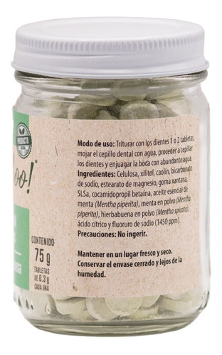 Imagen 4 de 7 de Frasco Pasta Dental Sólid Hierbabuena 75g Bam Boo! Lifestyle