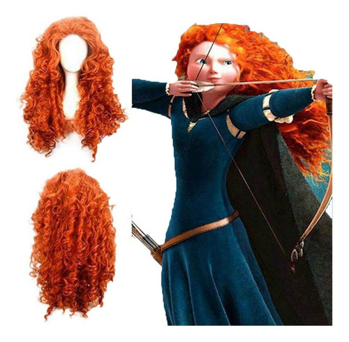 Peluca Brave Merida Para Juego De Rol Largo Riz