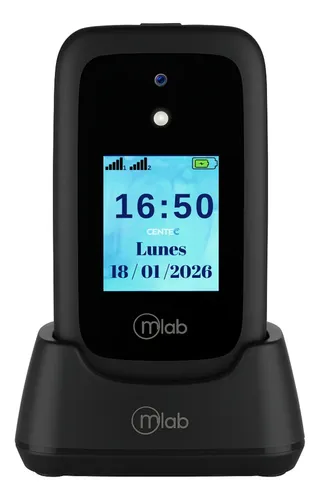 Mlab Teléfono Senior Adulto Mayor 4G Almeja Con Base De