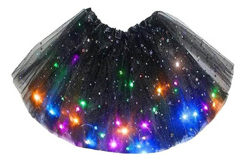 Tutu Con Luces Led Niña Disfraz Falda Glitter Fiesta Eventos