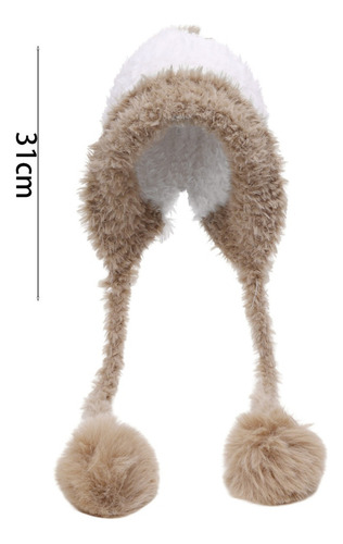 Gorro De Punto Con Orejeras De Felpa Cálido Para Invierno Co