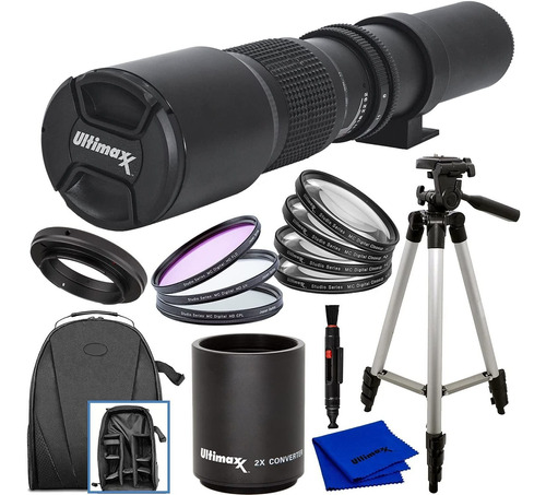 Kit De Teleobjetivo Preset 500mm (1000mm) Para Canon Eos T3