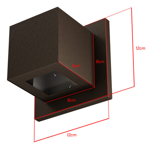 3x Arandela Externa Cubo 1 Foco C Base Mf120