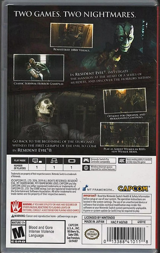 Nsw Resident Evil Origins Collection Juego Nintendo Switch