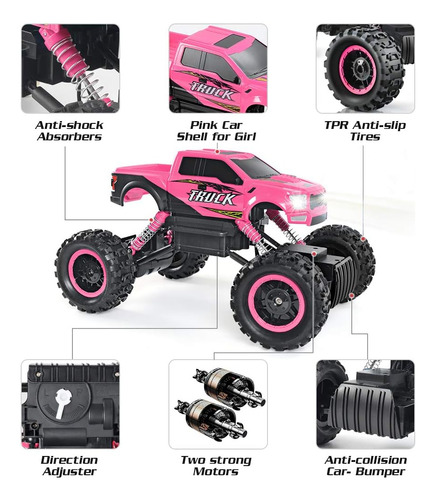 Juguete A Control Remoto Doble E Camion Rosa