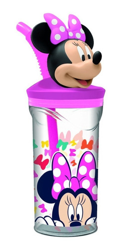 Vaso Infantil Minnie Estatuilla Figura Con Pajita Disney