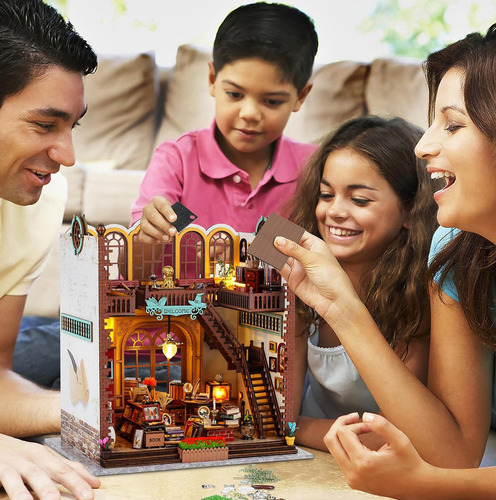 Camewin Tiny House Kit Livraria Mágica Com Móveis E Luzes De Led,casa De Bonecas De Madeira,adequado Para Maiores De 14 Anos,presentes Ideais Para A Decoração De Casas Pequenas