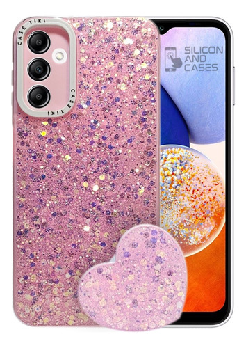 Carcasa Para Samsung A14 4g/5g Glitter Incluye Pop Socket