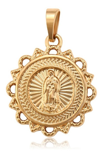 Dije Medalla Virgen Guadalupe Oro 18k Lam Calidad Premium