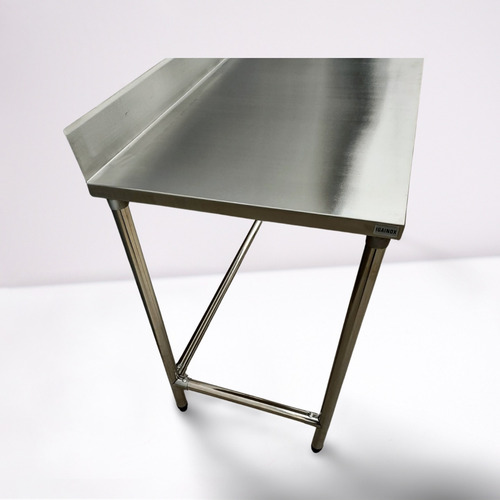 Mesa Bancada 130x40 Aço Inox Industrial Com Espelho Sem Base