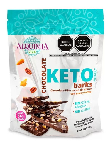 Chocolate Sin Azúcar Keto Barks Alquimia 400g