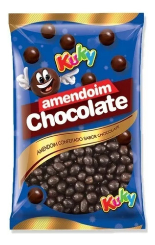 Amendoim Confeitado Sabor Chocolate Crocante Kuky Com 400g