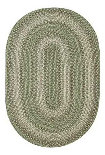 Rug Ovalado De Jute Verde Homespice 20x30 . Uso En Entradas,