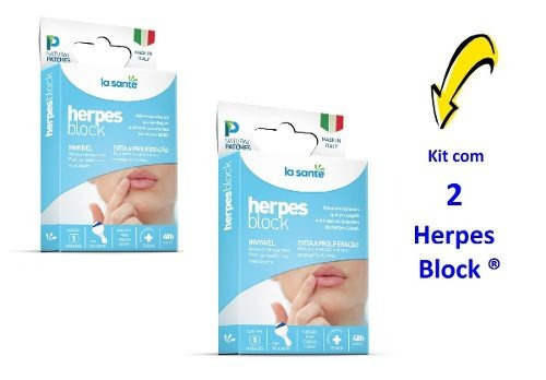 Kit 2 Herpes Block Adesivos Para Herpes Labial Natural 100%