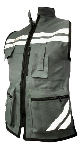 Chaleco Reflejante M King Formal Completo Con Malla Gris Oscuro M