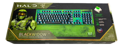 Teclado mecânico com fio Razer Black Widowv3 (inglês) Cor do teclado Halo: verde, idioma inglês, EUA