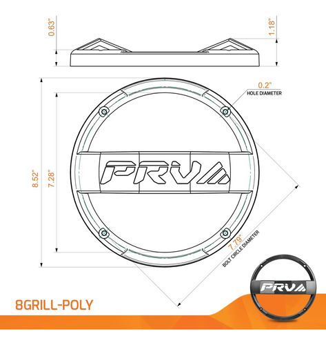 Rejilla De Altavoz -prv 8 | 8grill-poly Negro
