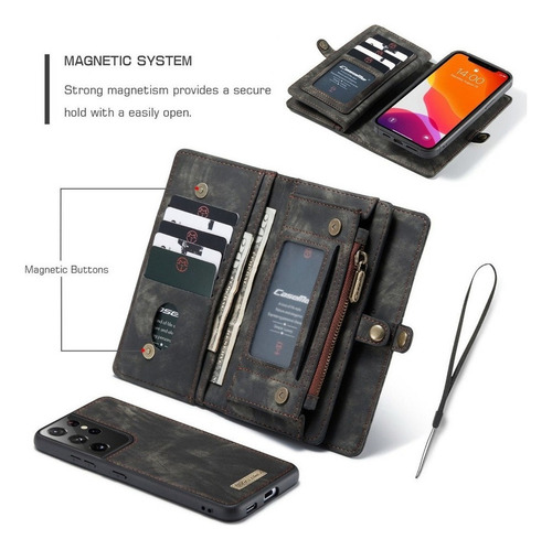 De Funda De Cuero Para Tipo Cartera Desmontable Unisex