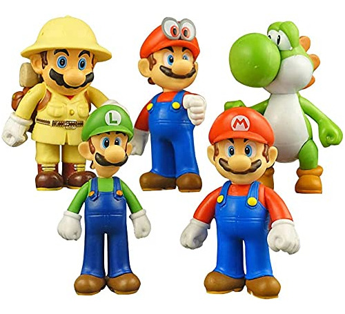 Super Mario Toys  Juego De 5 Figuras De Acción Mario Y .