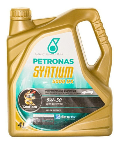 Aceite 5w30 Sintético Petronas Syntium 5000 Dx 4 Lt