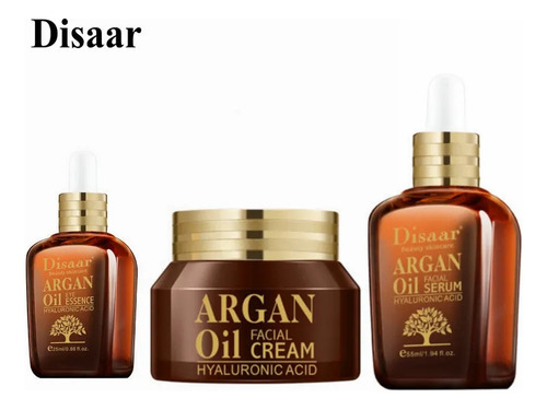 Kit De Cuidado Facial Con Aceite De Argan 3 Piezas Disaar