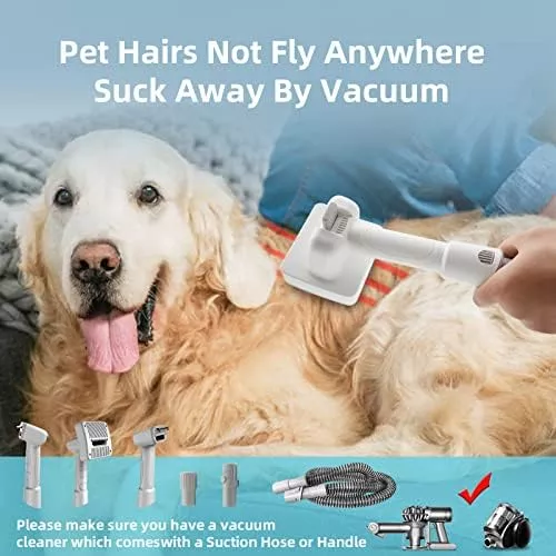 Accesorio para aspiradora de pelo de perro para la mayoría de las  aspiradoras, kit de herramientas de aseo de cepillo de desprendimiento de  mascotas