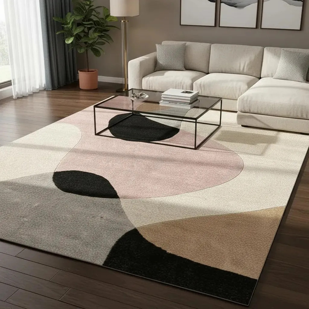 Alfombras Diseño 3d Estampado Para Living 150*200 Decoración Ancho 1.5 m Color Beige Largo 2 m