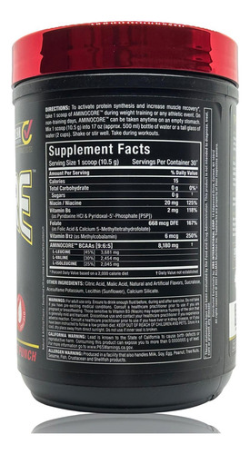 Bcaa Aminocore 30 Servicios Ponche De Frutas Allmax