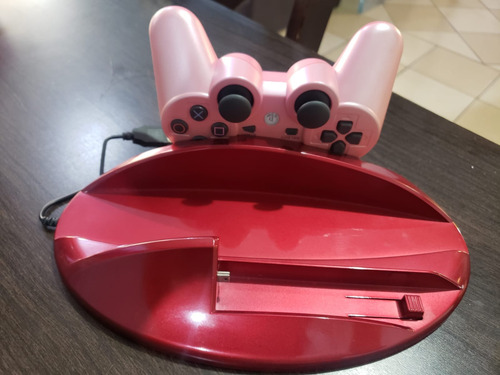 Ps3 Base Y Cargador Para Control Importado Bordó (Usado)