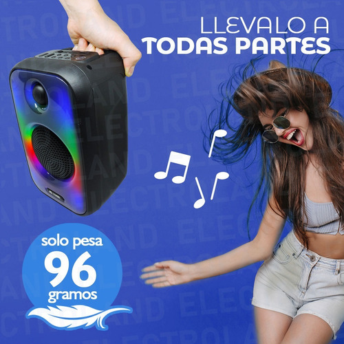 Imagen 7 de 10 de Parlante Bluetooth Portátil Inalámbrico Luces Led Recargable