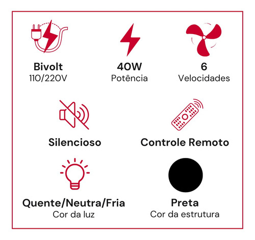 Plafon Com Ventilador Estilo Industrial 40w Led Bivolt 3 Cor