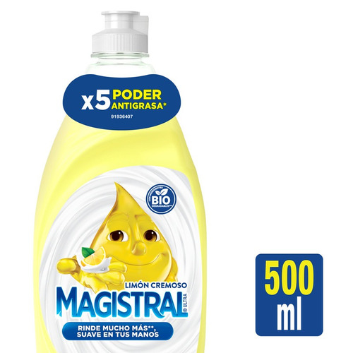 Detergente Magistral Limón Cremoso Antigrasa Bio 500ml