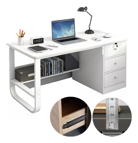 Escritorio De Oficina Para Computadora Con Cajón De Madera