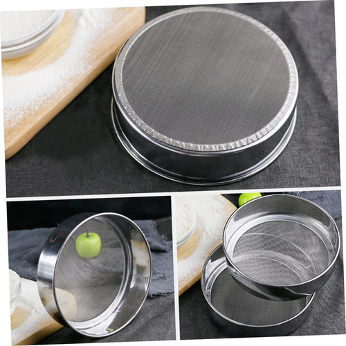 Kit Peneira Aço Inox Com 6 Peças Uso Profissional Domestico