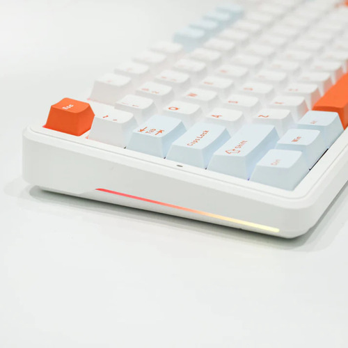 Teclado Mecânico Aula F87 Wireless Gamer Tri Mode Hot Swapp Azul-claro Inglês Us