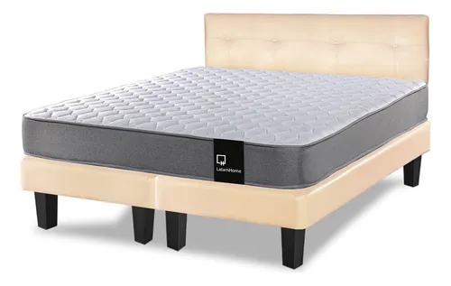 Cama Europea Zen Best Tela Pu 2 Plazas + Respaldo Latam Home