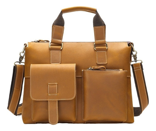 Cowhide Men's Briefcase/handbag 14 Inch Computer Bag