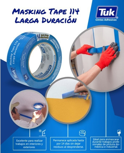 3 Cintas Masking Para Pintar Larga Duración Tuk 48mm X 50mm