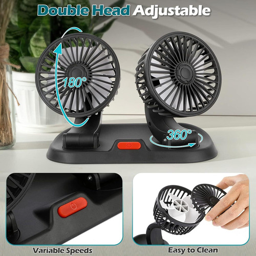 2025 Usb Recargable Mini Coche Fan 12/24v Enfriamiento De
