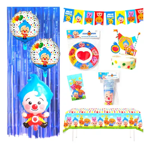 Combo Kit Cumpleaños Plim Plim Para 20 Niños