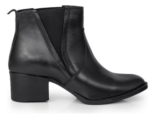 Bota Mujer Cuero Borcego Botineta Elastico Goma Briganti