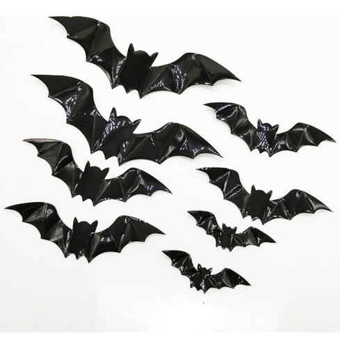 Decoración De Pared De 16 Piezas Con Forma De Murciélagos De