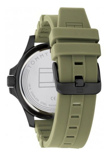 Reloj Tommy Hilfiger Ryan Para Hombre De Silicona 1791992 Color de la malla Negro Color del bisel Negro Color del fondo Negro