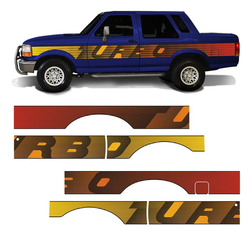 Faixa Lateral F-1000 1993 Turbo Adesivo Cabine Extra Amarelo