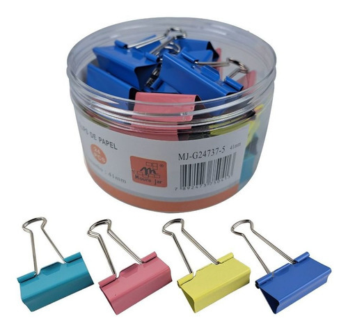 Clip Spring Clip, 19 mm, 40 piezas de colores surtidos