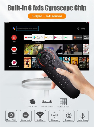 G30s Control Remoto Por Voz Giroscopio Air Mouse 2.4g