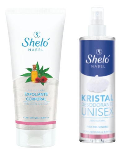 Gel Exfoliante Corporal + Kristal Desodorante Unisex Shelo